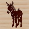 Cute Donkey Silhouette in Vector Design An animal silhouette of a donkey in SVG graphics design template style.