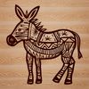 Ornate Donkey Vector Design A single standing donkey with ornate detailing, created as a vector design.