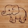 Vector Art Elephant Design An upright illustration of an African elephant.
