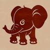 A stylized illustration of a standing elephant with a simple design, suitable for vector art projects.