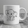Safari Animal SVG Graphics A standing elephant in a simple illustration style.