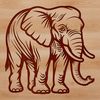 Free Standing Elephant Vector A single standing elephant in profile, depicted as a vector illustration.