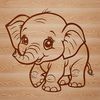 A standing elephant in a natural habitat, vector artwork suitable for various applications.