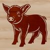 Beautiful Pig Illustration in SVG Format A vector illustration of a pig standing on a farm landscape.