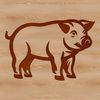 Cutting Machine Design SVG Pig A standing pig animal in vector form.