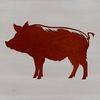 Friendly Farm Pig Silhouette A standing farm animal, specifically a pig, depicted in vector format.
