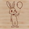 Beautiful SVG Cartoon Character A standing rabbit character illustration in vector format.