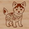 Ornate Canine SVG Design A stylized illustration of a standing Shiba Inu dog with ornate details.