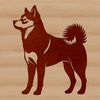 Cute Standing Shiba Inu Graphic Shiba Inu standing on all fours, illustration in vector format.