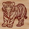 A standing tiger, a wild animal and popular big cat, depicted in vector art style.