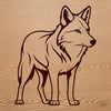 A wolf standing in a natural environment.