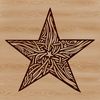 A stylized star symbol made from simple lines and shapes, suitable for various graphic design applications.