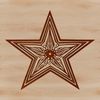 A stylized star shape made up of geometric lines and points, suitable for use as clip art in various design projects.