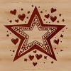 Love Heart Star Design A stylized star design featuring interconnected love hearts in various sizes.