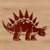 A detailed illustration of a Stegosaurus in profile, highlighting its distinctive plates and spikes.