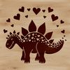 Stegosaurus with a Heart A prehistoric Stegosaurus illustration featuring love hearts.