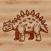 Ancient Stegosaurus Dinosaur SVG Clip Art A prehistoric Stegosaurus dinosaur with row upon row of bony plates running down its back.