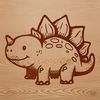 Stegosaurus Dino Clip Art A small Stegosaurus dinosaur with spiky plates on its back.