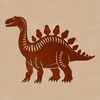 Dinosaur Silhouette in Vector Design A prehistoric stegosaurus dinosaur with rowed plates on its back.