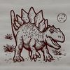 Illustration of a prehistoric Stegosaurus dinosaur in a simple vector format.