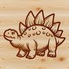 Ancient Armor Plated Dinosaur A prehistoric stegosaurus dinosaur with a distinctive row of plates running down its back.