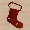 A high-resolution vector design of a Christmas stocking with a classic and simple style.