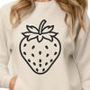Fresh Strawberry Illustration A simple illustration of a ripe red strawberry with green leaves.