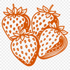 Vector Strawberry Fruit Design A high-quality vector illustration of a strawberry fruit, suitable for cutting machines and laser cutters.