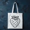 Vector Strawberry Clip Art Design A close-up illustration of a ripe red strawberry with green leaves and stem.