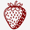 Simplified Strawberry Illustration A detailed illustration of a strawberry fruit in a simplified design style.