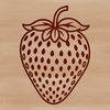 Single Strawberry Icon in Vector Format A graphic representation of a single strawberry in vector format.