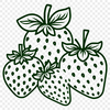 Colorful Fruit Vector Graphics A stylized illustration of a single strawberry in various colors.