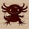 Axolotl salamander with feathery gills and vibrant facial features.