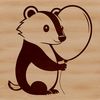 Free Vector Badger Clip Art A detailed illustration of a badger animal in a wild setting.