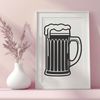 Free Beer Vector Design Illustration of a glass containing beer, suitable for clipart designs.