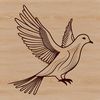 A digital representation of a dove, illustrated as a vector graphic.