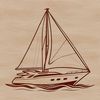 Cutting Machine Compatible SVG Design Illustrated boat design as vector art, ideal for use with cutting machines like Cricut or laser cutters.