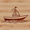 Sailboat Silhouette Vector Graphic A simple vector illustration of a sailboat with minimal details, suitable for various design applications.