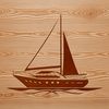 Vector Sailboat Illustration A detailed illustration of a sailboat with intricate lines and shapes, suitable for vector art and design projects.