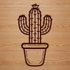 Desert Flower Graphic A graphic representation of a cactus plant, suitable for digital designs and crafts.