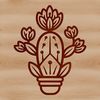 Desert Oasis Cactus Silhouette A vector graphic representation of a single cactus standing alone in the sandy landscape of a desert environment.