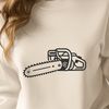 Chainsaw Illustration for Cutting Machine Designs High-quality vector illustration of a chainsaw, suitable for cutting machine designs and stencils.