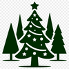 Illustrative Christmas tree in a minimalist style for commercial or personal use.