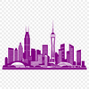 Stylized Cityscape Illustration A stylized illustration of a city skyline, suitable for vector graphics and digital design.