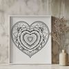Vibrant Mandalas for Free Download A colorful vector mandala heart design made up of intricate patterns and shapes.