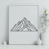 Beautiful Mountain Silhouette Vector Art A geometric vector design representation of a mountain silhouette against a simple background.