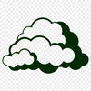 A simple illustration of a white cloud against a blue sky.
