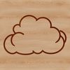 Soft White Cloud Silhouette An illustration of a white cloud with soft puffy texture.