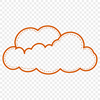 An illustration of a white cloud in the sky with puffy texture.