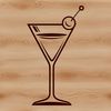 Glamorous Glass of Elegance A stylized illustration of a cocktail in a glass, suitable for use as a vector graphic template.
